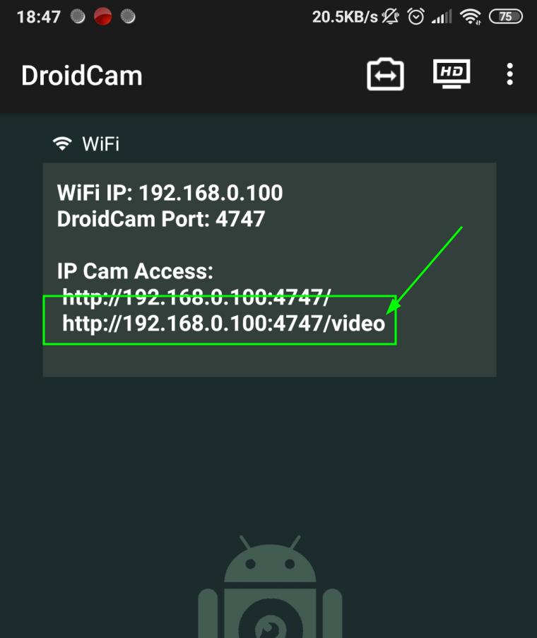 DroidCam приложение для Андроид вебкамеры для ПК